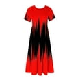 thumbnail image 5 of IROINNID Summer Dresses for Women 2024, Women Wedding Guest Maxi Dresses with Short Sleeve and Round Neck Tie-dye Printed Summer Outfits Dress, 5 of 5