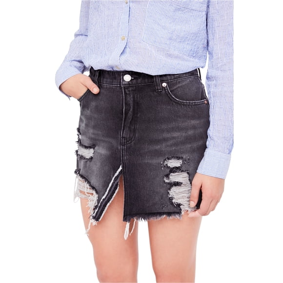 Falda Vaquera Relajada Free People Mujer Negro 28