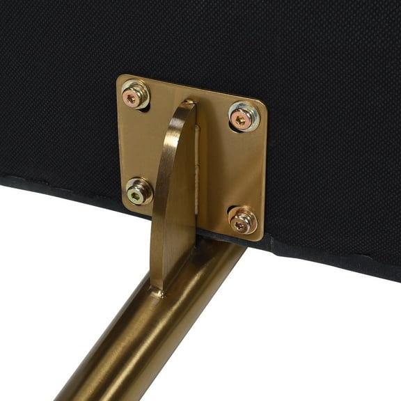 Bedroom Bench Aria Upholstered Gold Accent Bench, Steel Gray Performance Velvet,Bedroom Stool