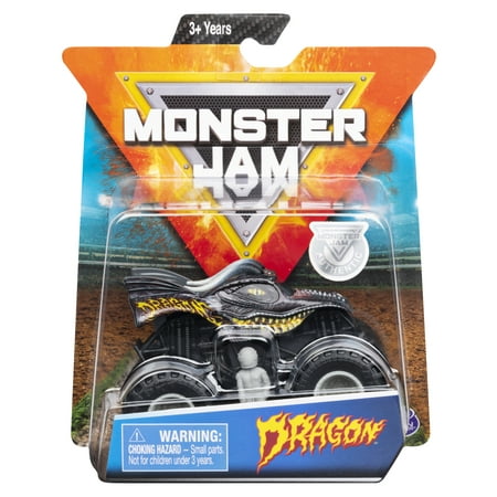 Monster Jam, Official Dragon Monster Truck, Die-Cast Vehicle, Over Cast Series, 1:64 Scale
