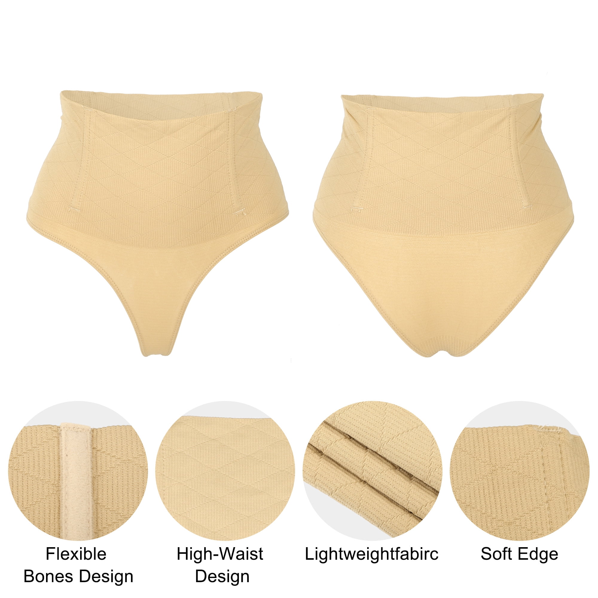 Unique Bargains Women Slimming Body Shaping Tummy Control Shapewear L Beige