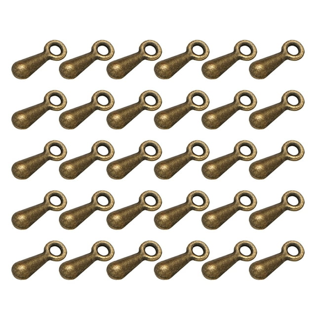 1000PCS DIY Alloy Accessories Extender Chain End Droplet Pendant Delicate Tail Chain Pendants for Crafts Jewelry Making Ancient Bronze
