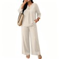 thumbnail image 5 of Lounge Sets for Women 2026 Summer Casual 3/4 Sleeve Shirts Wide Leg Pants Matching Tracksuit Sets Summer Spring Vacation Travel Outfits Fashion Clothing 3Xl, 5 of 5