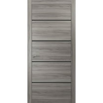 Modern Solid Interior Door with Handle | Planum 0015 Ginger Ash | Single Regural Panel Frame Trims | Bathroom Bedroom Sturdy Doors-18" x 80"