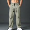thumbnail image 6 of Turilly Sweatpants Plus Size Men's Relaxed Fit Cargo Pants Front Patch Pockets Drawstring Elastic Waist Casual Trousers, 6 of 9