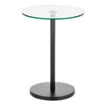 thumbnail image 5 of mDesign Metal/Glass Top Round Accent Side/End Drink Table Furniture, Matte Black, 5 of 7