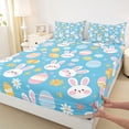 thumbnail image 4 of Erosebridal Cartoon Bunny Rabbit Queen Sheet Sets For Girls,Happy Easter Eggs Kids Bed Set 4-Piece, 4 of 6