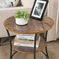 thumbnail image 6 of Side Table, Round End Table with 2 Storage Shelves Nightstand for Living Room, Accent Coffee Table, Rustic Brown, 6 of 6