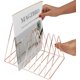 thumbnail image 3 of Revistero de metal dorado rosa: para inodoro, hogar, estantería, baño y oficina Revistero triangular con 9 ranuras: para periódicos, libros, tabletas y archivadores, 3 of 5