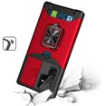 thumbnail image 3 of For Samsung Galaxy s24 Ultra Multi-Functional Card Magnetic Ring Stand Hybrid Camera Case Cover - Red, 3 of 3