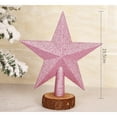 thumbnail image 3 of Nmdmisc Glitter Star Tree Topper - Christmas Decorative Holiday Trees Toppers Sparkle Bethlehem Star Decor Xmas Ornament 8",Pink, 3 of 3