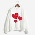 thumbnail image 4 of YOTMKGDO Valentines Sweater Women, Heart Sweater for Women Outenwear Coats Women Sweatshirt Top Long Sleeved Sweatshirt Casual Blouse Temperament Pullover Top White2+M, 4 of 5