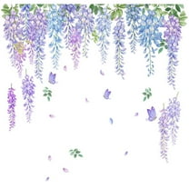 Rattan Butterfly Wall Sticker Removable Vine Branches Wallpaper Decal Purple Pvc Wall Stickers for Bedroom Living Room