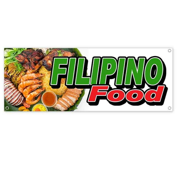 Filipino Food 13 oz Vinyl Banner With Metal Grommets
