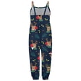 thumbnail image 4 of HNMKIU Children Christmas Jumpsuit Toddler Baby Girl Christmas Prints Jumpsuit Sleeveless Romper Outfits Pants Clothes Christmas Outfit Navy - 3-4Years, 4 of 5