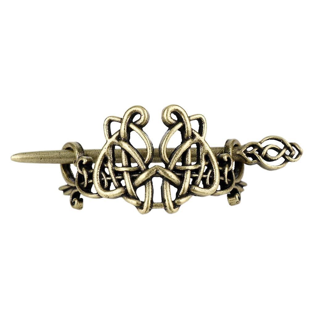 2xViking Celtic Knot Hair Clips Hairpins Metal Stick For Women Antique Bronze