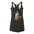 thumbnail image 2 of Wild Bobby God Made Me This Way Cross with Sunflowers Inspirational/Christian Women Tri-Blend Racerback Tank Top, Vintage Black, Small, 2 of 6