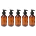 thumbnail image 2 of 5Pcs 300ml Plastic Empty Bottles Shampoo Subpackaging Bottle Emulsion Pump Press Bottles Brown, 2 of 9