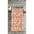 thumbnail image 3 of Ambesonne Dessert Quilted Bedspread Set 2 Pcs, Cupcakes Cookies Donuts, Twin Size, Sand Brown Coral, 3 of 3