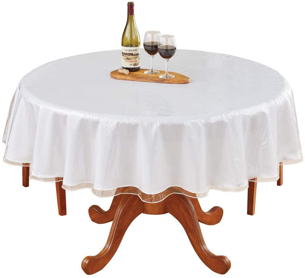 LAMINET Clear Vinyl Tablecloth Protector, Heavy Duty & Deluxe, Round