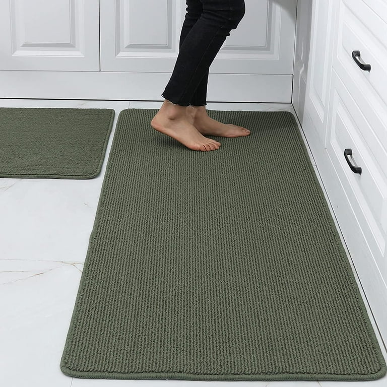 COSY HOMEER Thick 60x24 Inch/35X24 Inch Kitchen Rug Mats Made of 100%  Polypropylene 2 Pieces Soft Kitchen Mat Specialized in Anti Slippery and  Machine