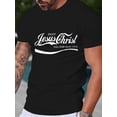 thumbnail image 1 of Playera Estampada Camiseta para para HombreMen'S Casual Geometric Pattern T-Shirt - Polyester Knit Fabric, Round Neck, Regular Fit, Comfortable Micro-Elastic Material, Religious Inspirational Design, 1 of 7
