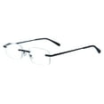 thumbnail image 3 of EYE ZOOM 4 Pack Unisex Rimless Metal Frame Reading Glasses with Pouch for Men and Women (Black +1.50), 3 of 5