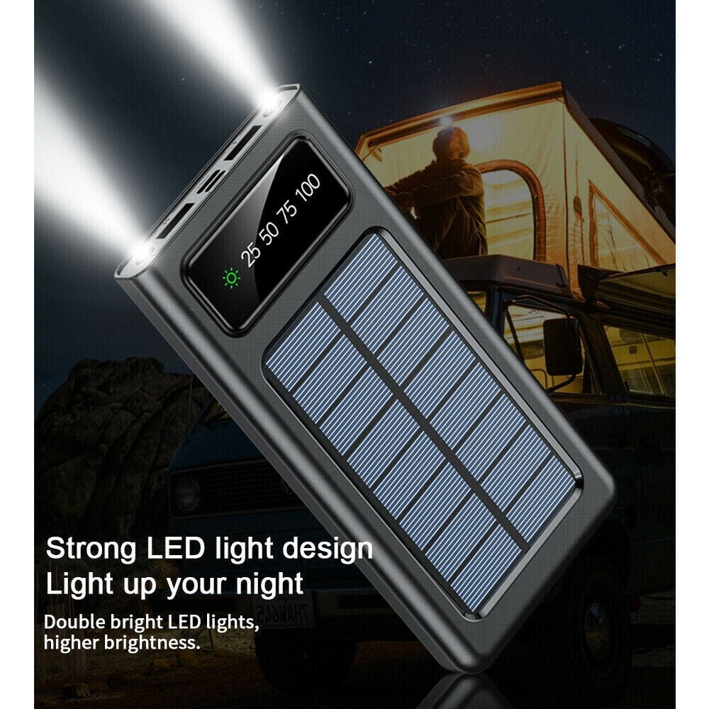 Solar Power Bank 9000000mAh 4 USB Backup External Battery Charger for Cell Phone