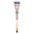 thumbnail image 3 of 1.97 ctw 3 Stone Anniversary Ring for Women | Round Cut Simulated Tanzanite | Hyperallergenic Solid 18K Rose Gold, 3 of 5