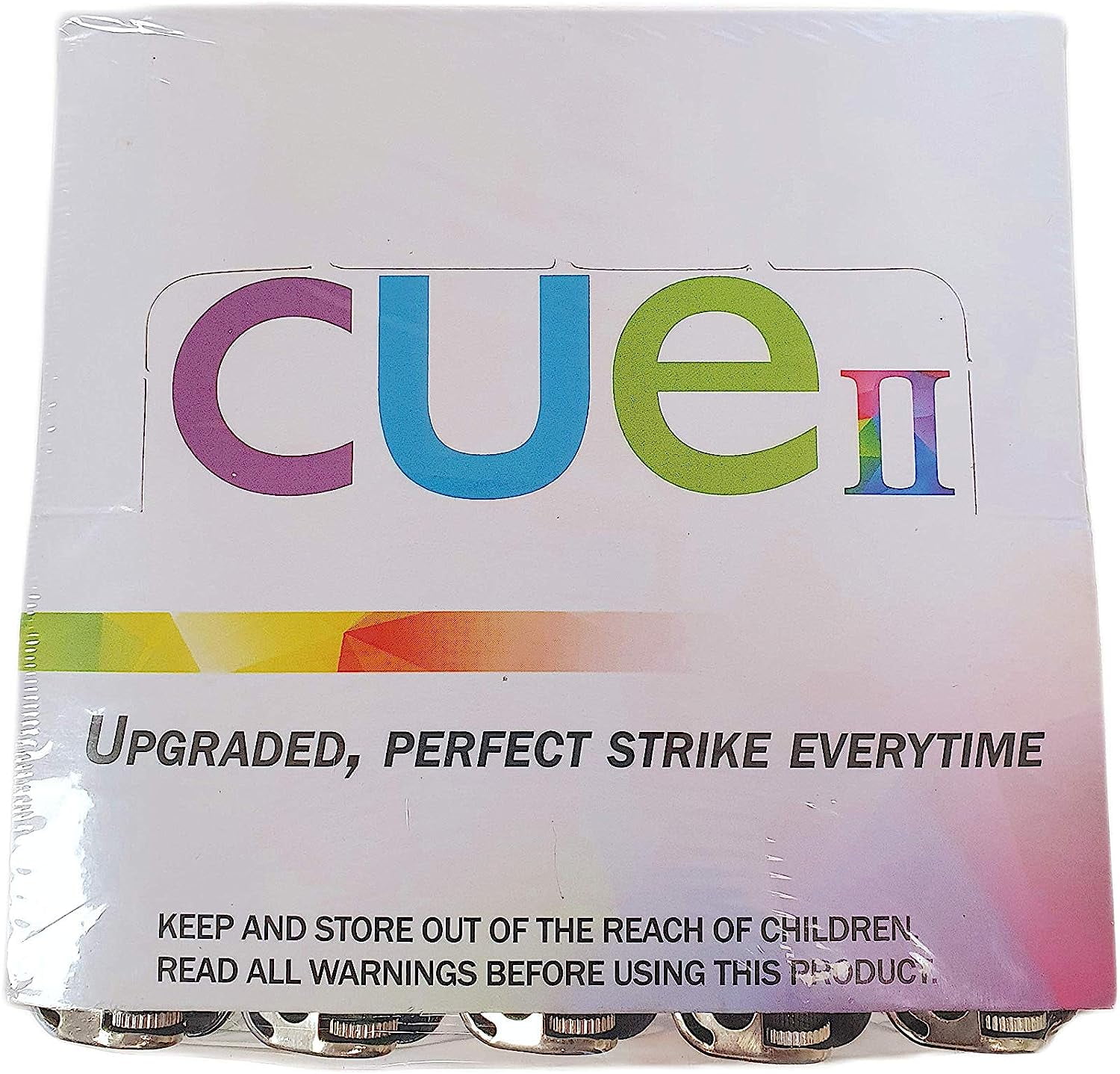 CUE II Classic Lighters, Assorted Colors, Regular Size, Long Lasting, 50-Count Tray