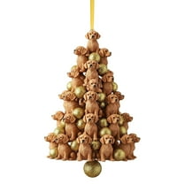 SLYNSHome Christmas Tree Dog Ornament,Stack Animal Hanging Pendant,Cute Dog Stacking Xmas Tree Decorations for Home Party Supplies