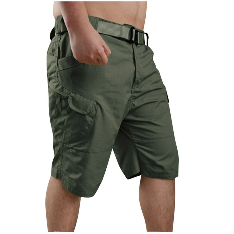 BXINGOHAI Mens Cargo Pants Solid Stretchy Hiking Work Shorts - Main Image