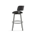 thumbnail image 2 of Strick & Bolton  Stinson Swivel Counter Stool Charcoal Black Faux Leather / Glossy Grey Metal Glossy, Powder Coated, Metal Finish Polyester, Steel, 2 of 5
