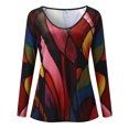 thumbnail image 3 of Womens Athletic Tops Shirt Light Womens Shirts Tech Pack Long Sleeved Tee Running Tee Shirts Short Sleeve Athletic Women Loose Fit Long Sleeve Shirt Women plus Compression And Red XL, 3 of 3
