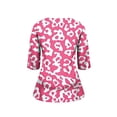 thumbnail image 6 of Ounisa Womens Plus Size 3/4 Sleeve T Shirt Crew Neck Printed Pullover Loose Fit Casual Fashion Chic Tops XL-5XL, 6 of 6