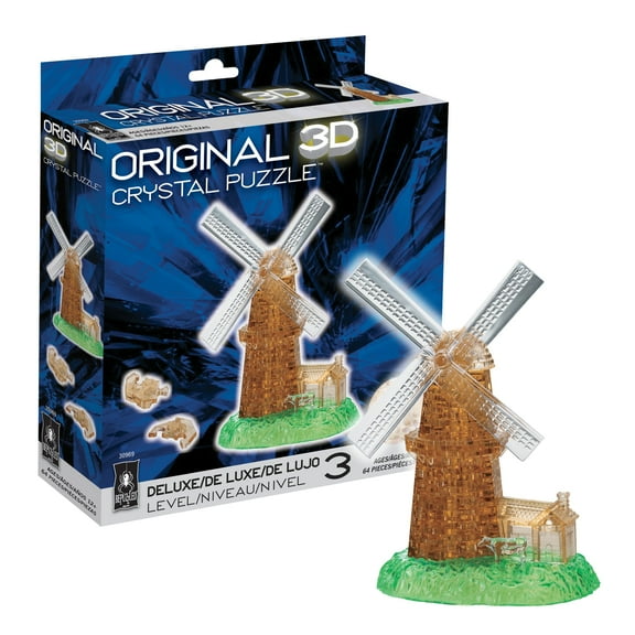 Windmill Original 3D Crystal Puzzle from BePuzzled, Ages 12 and Up