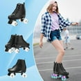 thumbnail image 6 of Roller Skates, High-Top Double Row Quad Skates Women's 4.5-13 & Men's 3-11, Black, 6 of 9