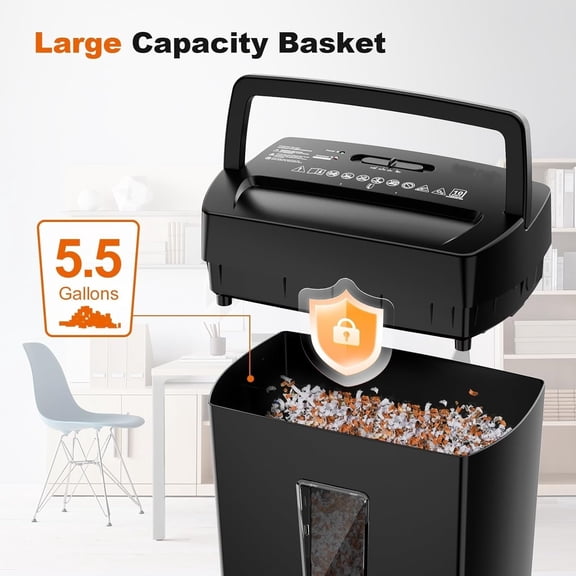Paper Shredder, 10-Sheet Home Office Shredders, Micro Cut Home Use Paper Shredder with 5.5 Gallons/P-4 High Security/5 Minutes/Shred Card,Staple,Clips
