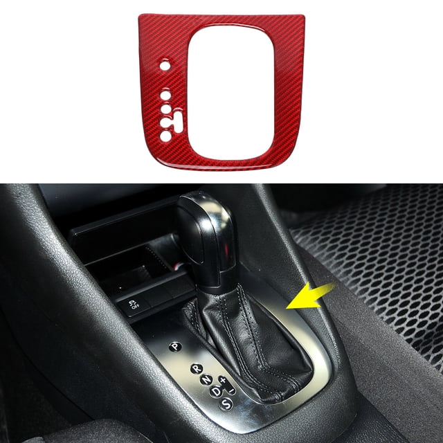 Cubierta del Botón del Pomo de Cambio de Marcha ABS Única para VW Golf 6 GTI MK6 2008-2013, Control del Panel de Consola, Calcomanía Decorativa, Accesorios de Interior Rojo