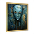 Designart "Serenity of Blue African Mask" People Framed Wall Art