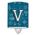 thumbnail image 1 of Carolines Treasures CJ2014-VCNL Letter V Sea Doodles Initial Alphabet Ceramic Night Light, 1 of 1