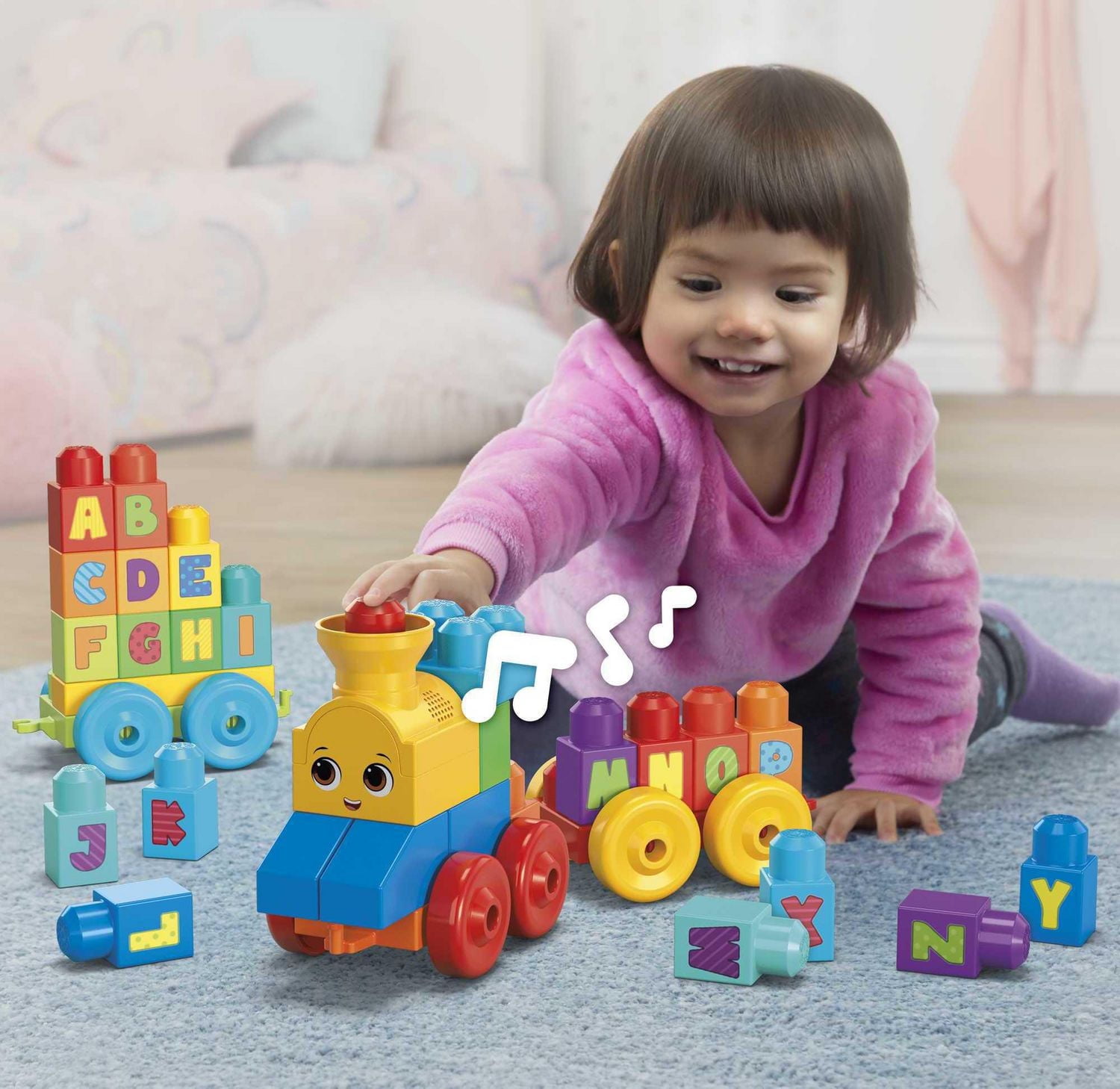 Le Train de l'Alphabet Mega Bloks - 50 Pieces