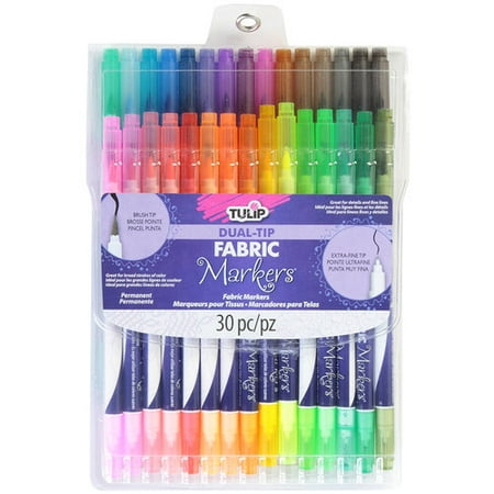 Dual Tap - Tulip Dual Tip Fabric Markers, 30pk, Assorted