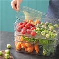thumbnail image 4 of Inteprter Refrigerador Caja de almacenamiento de mantenimiento fresco Organizador de cajón de congelador apilable Contenedor de almacenamiento de Almacenamiento y organización del hogar Inteprter HA022025-00, 4 of 6