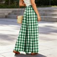 thumbnail image 6 of Women's Gingham Plaid Wide Leg Pants, Casual Tie Waist Paperbag Palazzo Trousers, Summer High Waisted Checkered Long Pants with Pockets, 6 of 6