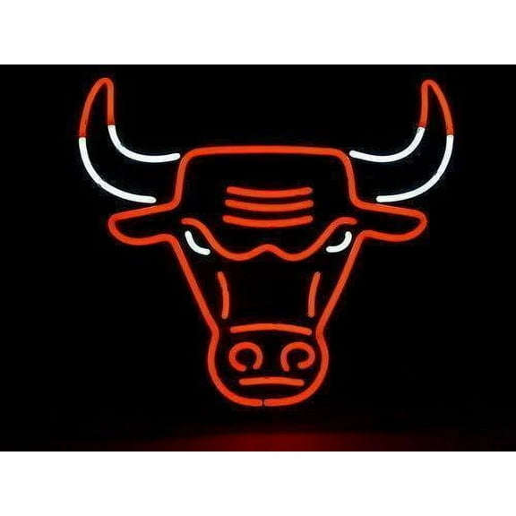 Queen Sense 20"x16" For Chicagos Sports League Bulls Neon Sign Man Cave Pub Bar Artwork Handmade Wall Decor Neon Light 120CBL