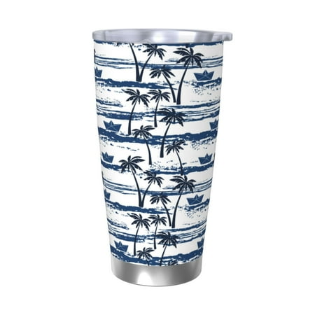 

Goofa Palm Tree for 20 oz Skinny Tumbler Stainless Steel Coffee Mug Slim Vacuum Insulated Travel Cup Car Cup-Without Straw