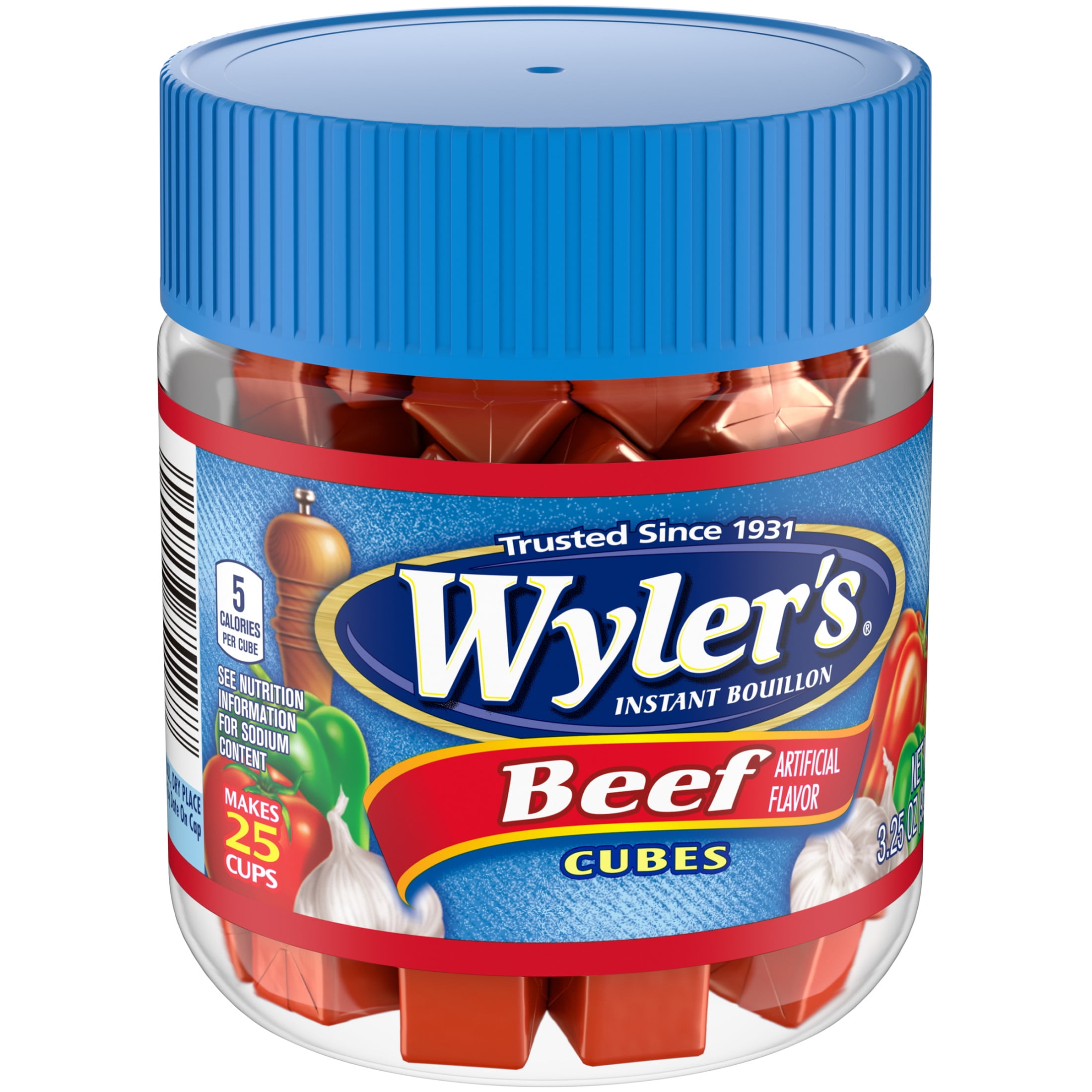 Wyler s Instant Beef Bouillon Cubes Dissolves Quickly 3.25 oz Jar Walmart