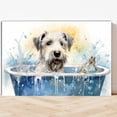 thumbnail image 2 of Sealyham Terrier Cute Dog Cat in Bathtube Pictures Painting Prints, Funny Colorfull Animals Bathroom Wall Decor Pet Artworks Pet Gift Ready To Hang, Canvas Wall Art, 2 of 5