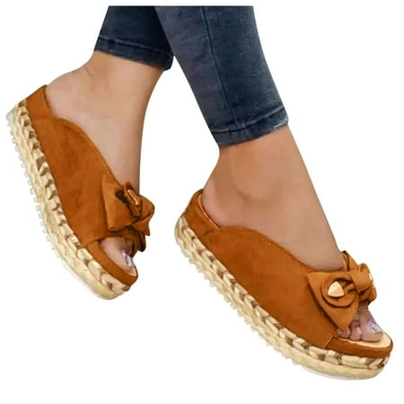 

Summer Women s Shoes Thick-soled Fish Mouth Shoes Casual Ladies Bow Slippers